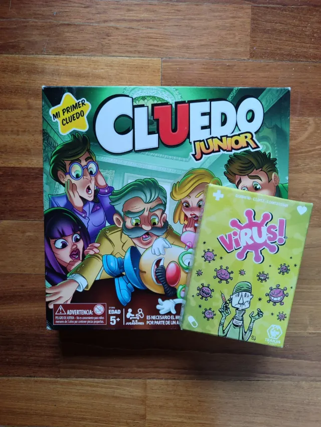 2 Juegos de mesa Cluedo Junior y Virus