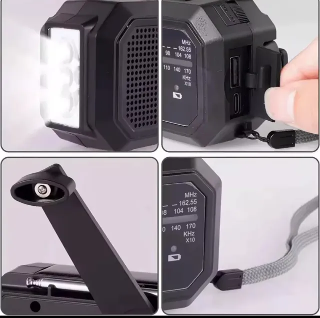 Nuovo Radio Solare Manileva Luce Suono Emergenza