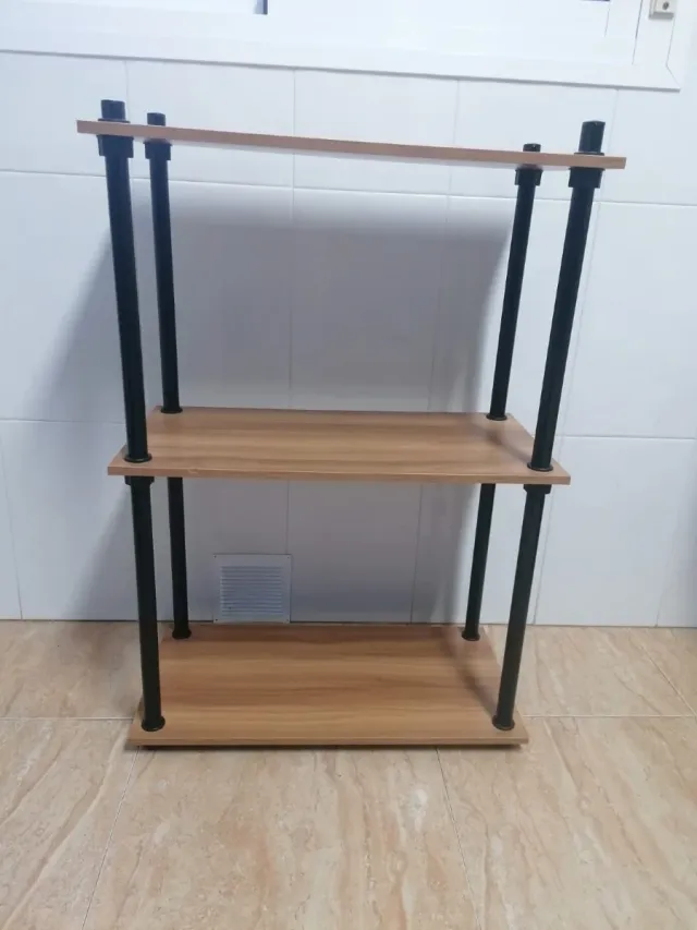 Estantería 3 baldas madera y metal