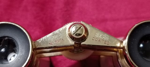 Binoculares de ópera dorados y nácar