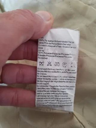 Gabardina cuero beige S Chaqueta Piel Vintage 80s