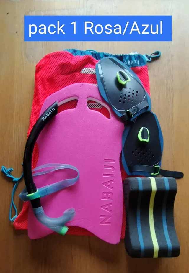 Pack 1 Natación Rosa/Azul Nabaiji.