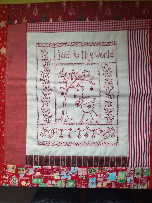 Funda Cojín Patchwork Decoración Navidad