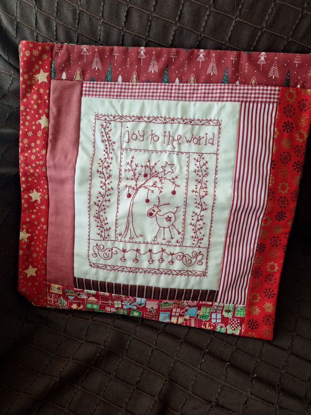 Funda Cojín Patchwork Decoración Navidad