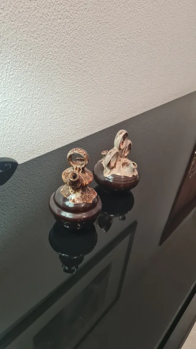2 Botijos in ceramica smaltata Vintage