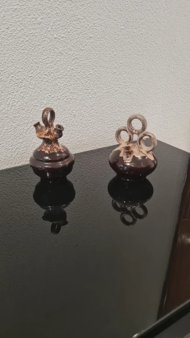 2 Botijos in ceramica smaltata Vintage