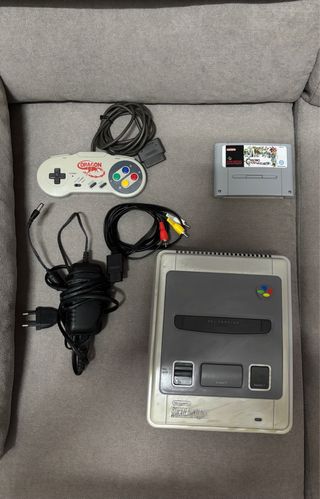 Super Nintendo SNES Consola Gris y Blanca