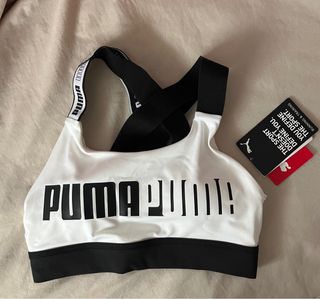 Top deportivo Puma blanco y negro