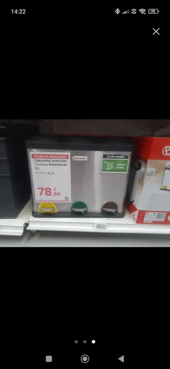 Papelera de reciclaje 3 compartimentos