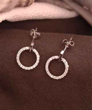Pendientes Aro Plata diamantitos de Moissanita.