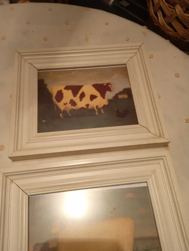 Cuadros de animales con marco de madera