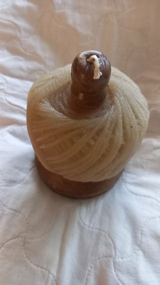 Candela Gomitolo Beige e Marrone