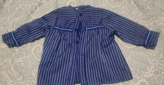 Blusón fallero talla 0 azul y blanco.