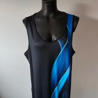 Vestido preto com detalhes azuis 3XL