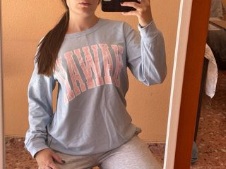 Sudadera logo ciudad HAWÁI azul y rosa