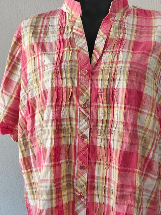 Camisa Xadrez Rosa Tamanho Único
