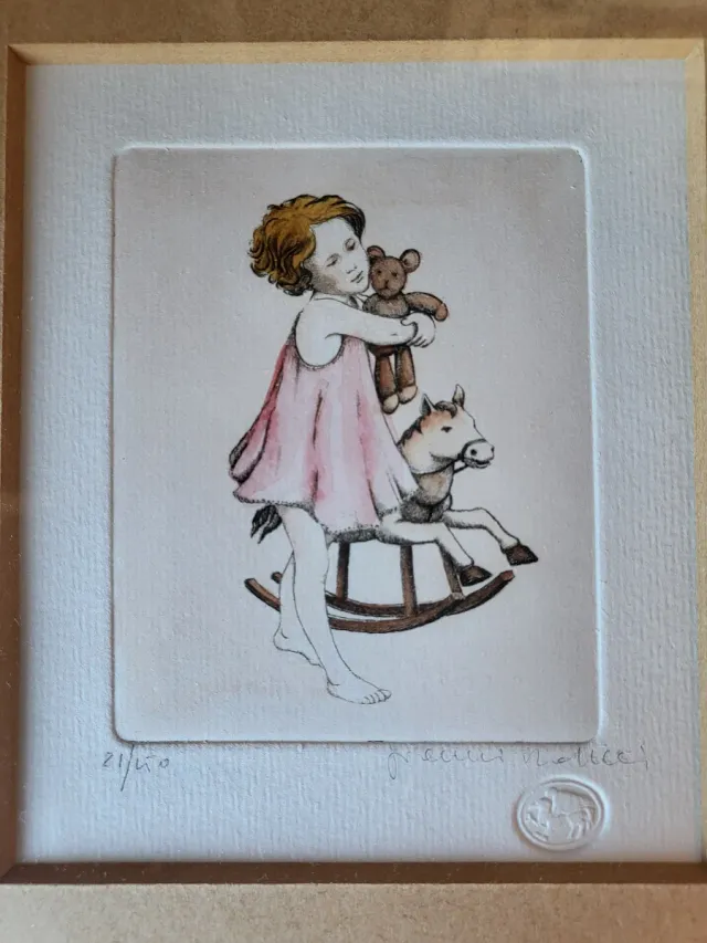Quadro bambina con orsacchiotto