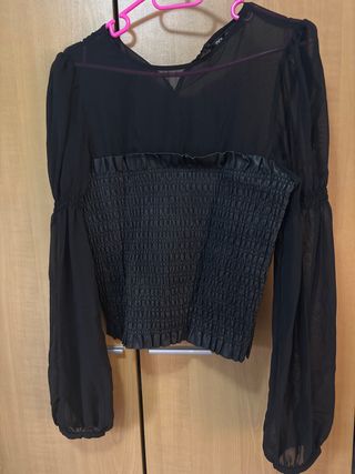 Blusa Zara Negra Talla M