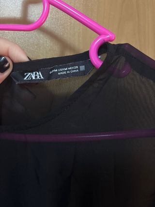 Blusa Zara Negra Talla M