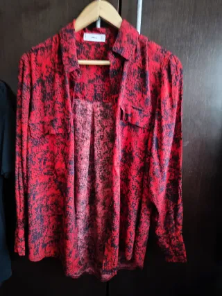 Camisa mujer Mango Roja y Negra