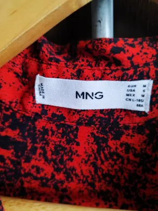 Camisa mujer Mango Roja y Negra