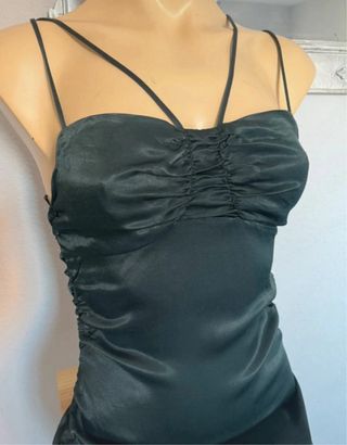 Vestido fiesta satén Zara Talla XS