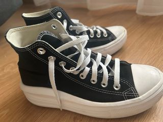 Zapatillas Converse Negras y Blancas Talla...