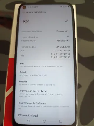 Telefono LG K61 128 GB Nero