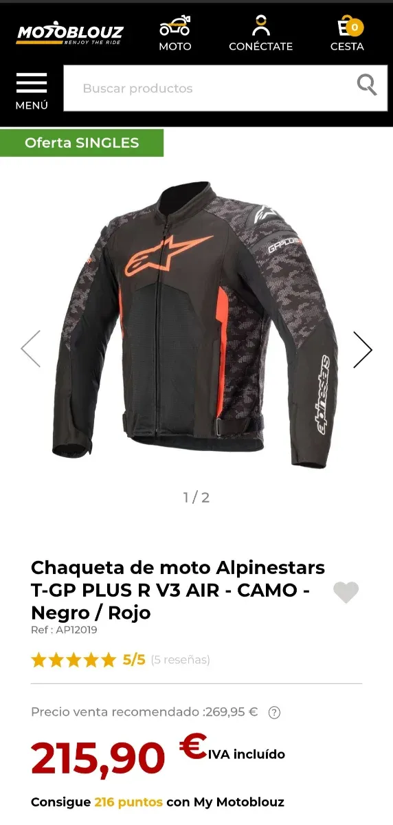 CHAQUETA ALPINESTARS PLUS R V3 CAMO. Talla M
