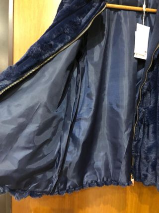 Lady Chic pelliccia ecologica XL blu nuova