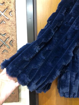 Lady Chic pelliccia ecologica XL blu nuova