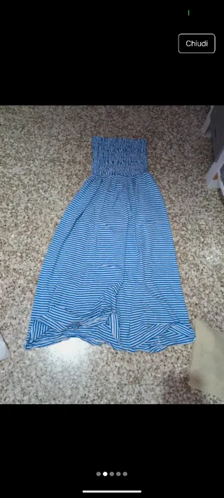 Vestito donna a righe blu e bianche taglia M