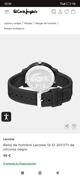 Reloj Lacoste Negro