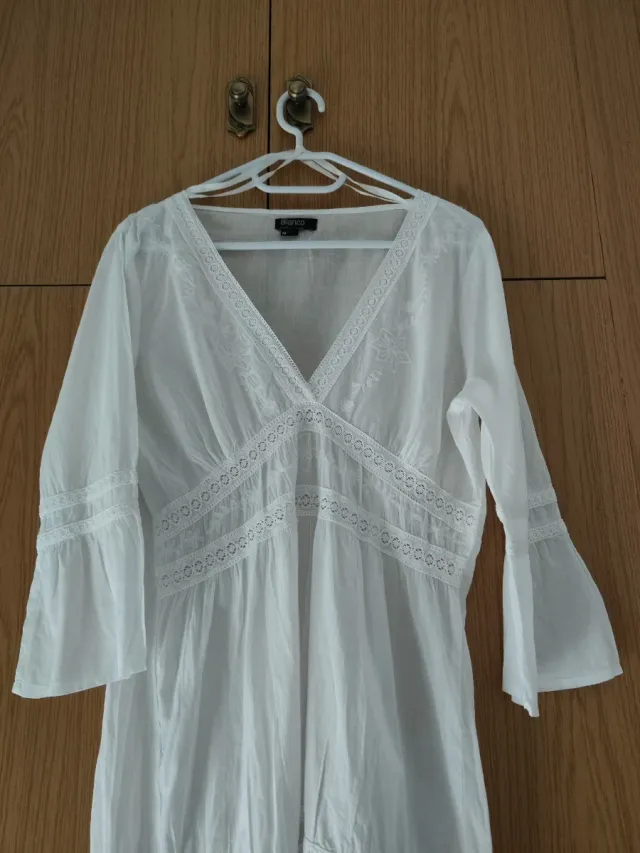Blusa Ibicenca Blanca Talla M.