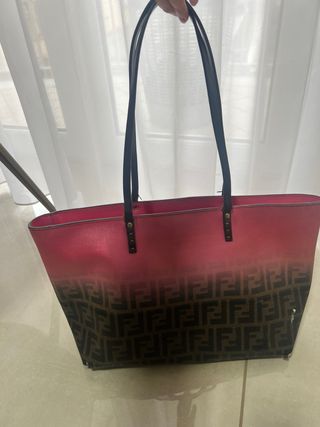 Borsa Fendi grande rosa e marrone