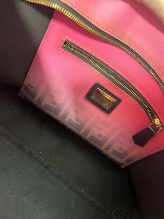 Borsa Fendi grande rosa e marrone