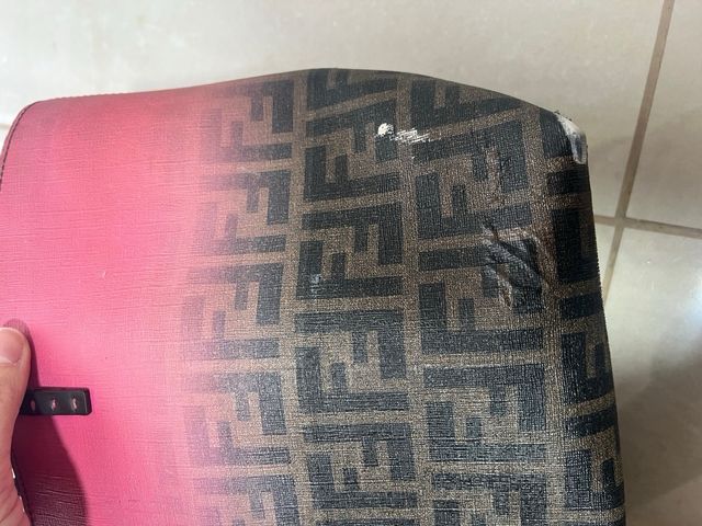 Borsa Fendi grande rosa e marrone