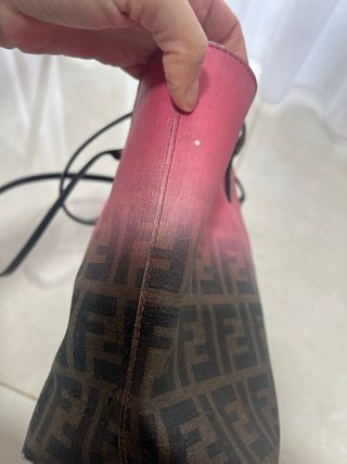 Borsa Fendi grande rosa e marrone