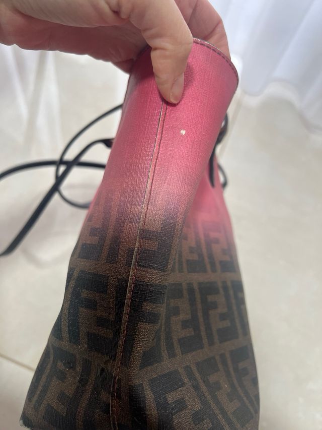 Borsa Fendi grande rosa e marrone