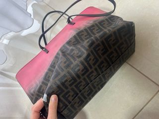 Borsa Fendi grande rosa e marrone