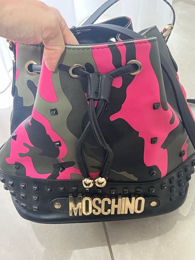 Borsa Moschino Camouflage Rosa Nera