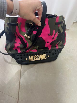 Borsa Moschino Camouflage Rosa Nera