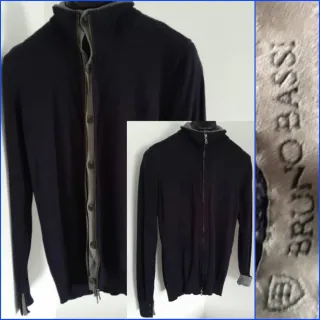 Cardigan Bruno Bassi Tg M blu grigio