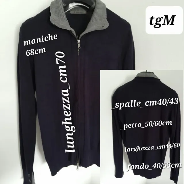 Cardigan Bruno Bassi Tg M blu grigio