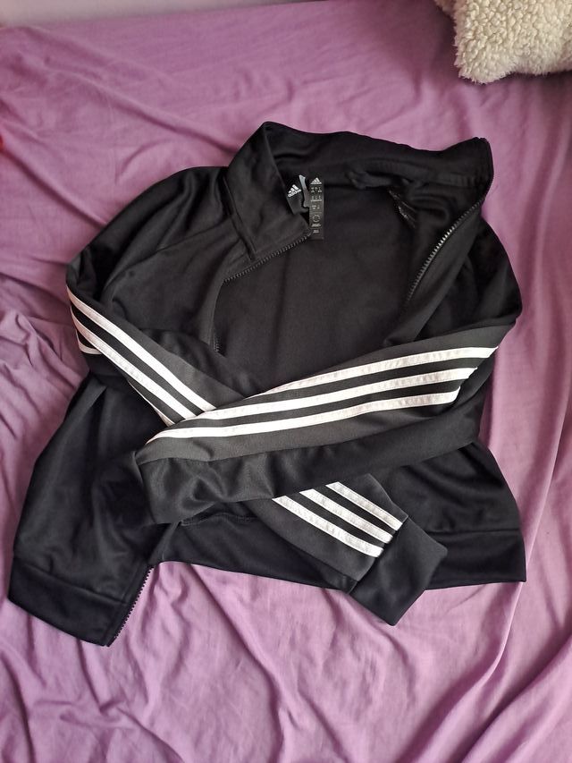 Chaqueta Adidas Mujer Negra y Blanca