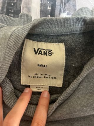 Sudadera Gris Vans con Bolsillo talla S