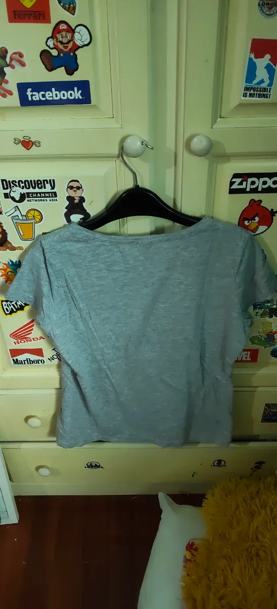 Camiseta gris con estampado