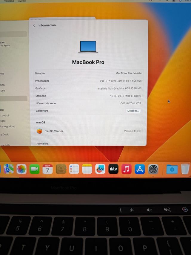 MacBook Pro 13 2019 i7 512GB Touch Bar