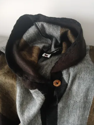 Poncho de lana alpaca a rayas nuevo