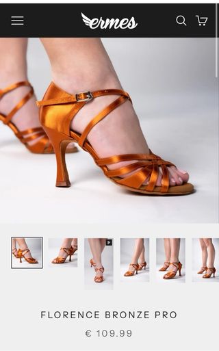 Zapatos de baile cobre, talla 37, tacón 8,5cm.